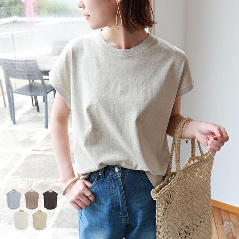 Fashion Elegant Loose Casual Women T Shirts Summer New Short Sleeve Round Neck Cotton T-shirt Women's Tops Simple Slim Solid Female Tee 3477