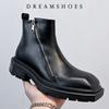 Chelsea Boots Genuine Leather  New Warm Winter Boots Women Non Slip British Style Front Zipper Women Booties
