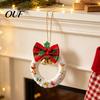 Small Fabric Decorations for Home Mini Christmas Wreath Ornament, Hanging Decoration with Plaid Bow And Reusable Holiday Ornaments Metal Bells,