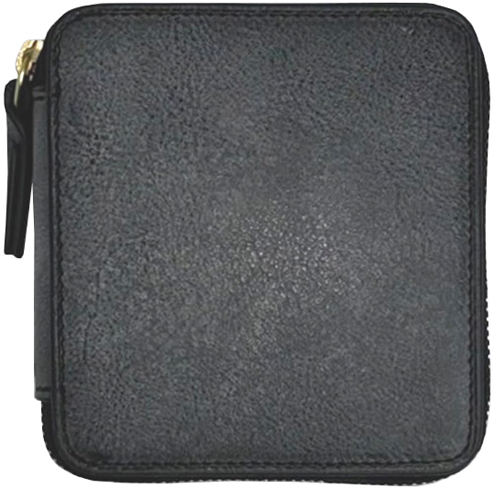 Creed SIBILLA Круглый короткий кошелек, Коровья кожа, Форма коробки, с отделением для монет, Складывающийся вдвое, 335C090#10, Черный