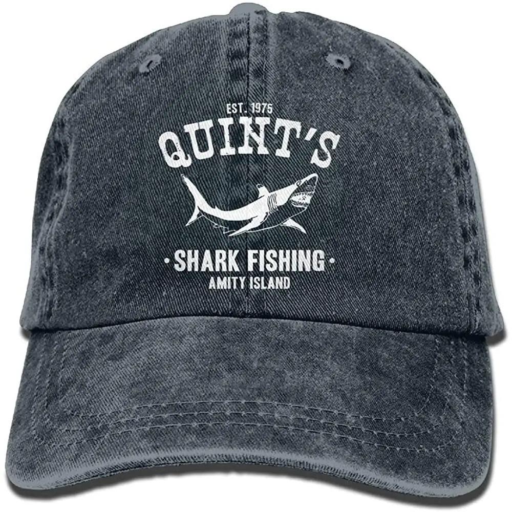 Adult Unisex Cotton Jeans Cap Old-Fashion Adjustable Hat Quints Shark Fishing Jaws 7 Colors Available Dad Hip Hop Hats