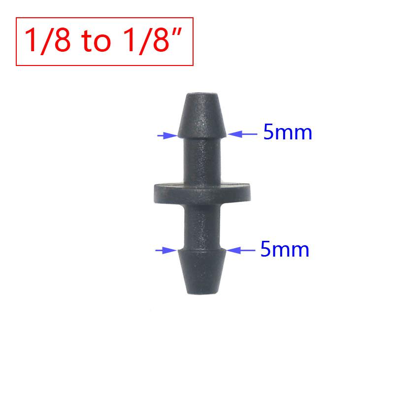 50pcs 1/4'' 1/8'' 6mm Garden Water Connector Elbow End Plug Straight Barb For Garden Hose Irrigation System