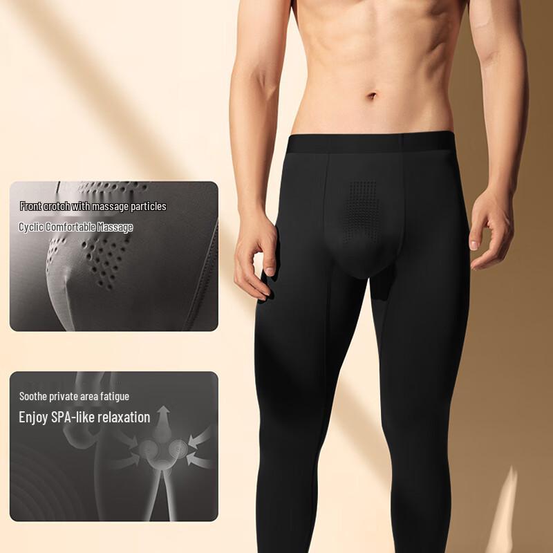 Caiyue Men's Antibacterial Modal-Feel Thermal Base Layer Pants