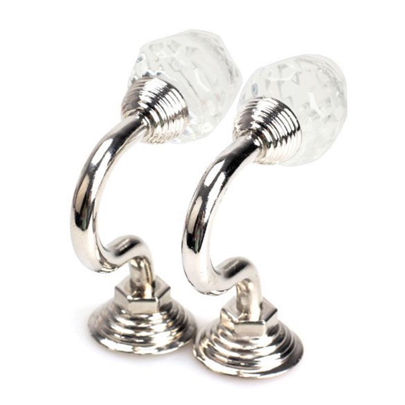 1 para metalowy haczyk do zawieszania z kryształową różą w kształcie głowy zasłony do zawieszania na ścianie wieszak na haki