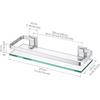 Space Aluminum Glass Shelf - Multi-size, Single or Double Layer Rectangular Bathroom Storage Shelf.