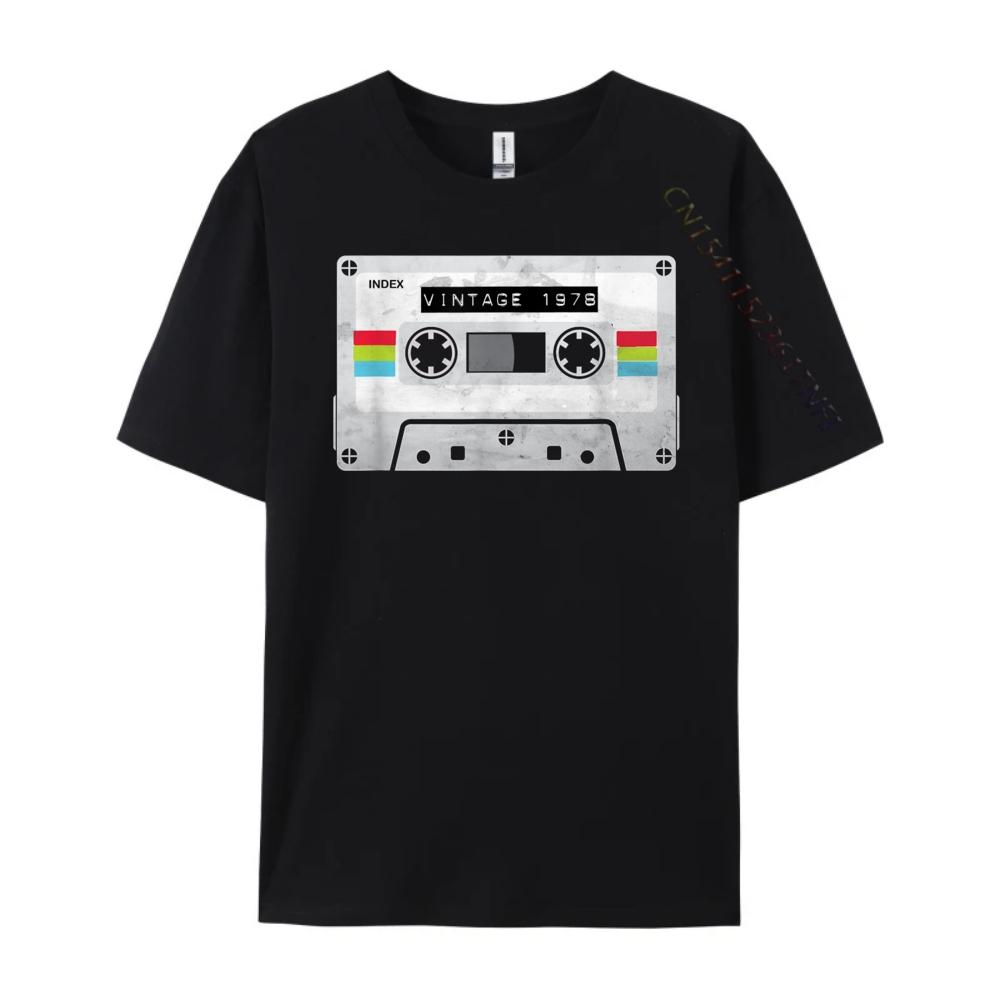 Vintage Cassette Tape 1978 Tshirt Woman Funny Shirts Men Fashionable and Trendy Meme TShirts Character