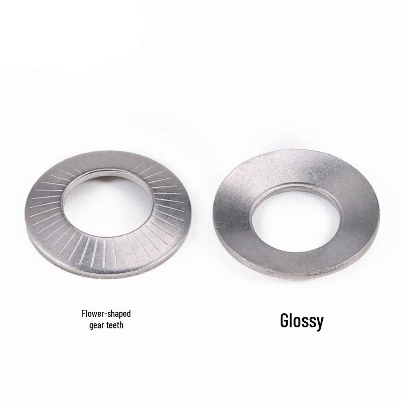 304 Stainless Steel Serrated Single-Sided Anti-Slip Lock Washer, Disc/Saddle Type, Sizes M3-M8