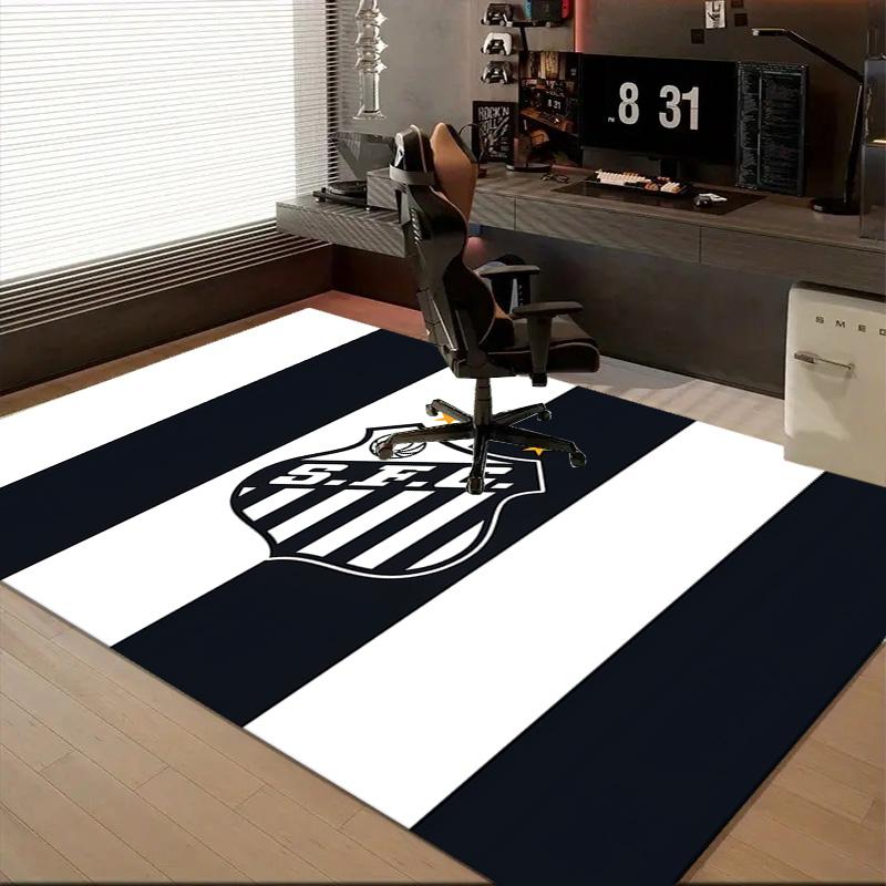 1PC Santos Futebol Emblem Rug Game Carpet, Floor Mat for Bedroom Living Room Entryway Rug, Home Decor Idea Gift for Christmas birthday