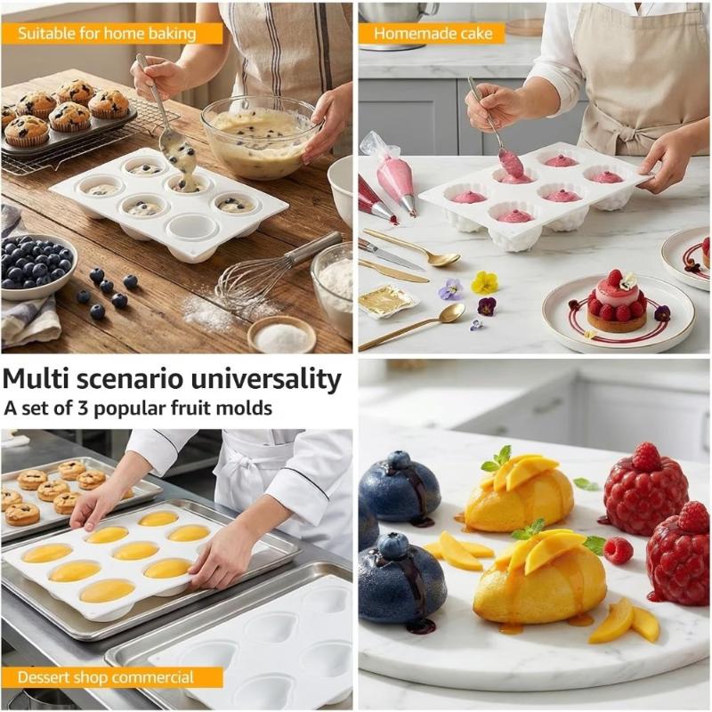4 6 12-Cell Pistachios Design Silicone Chocolate Mold Food Grade Mousse Cake Mould Kitchen Bakeware Party Dessert Baking Tools