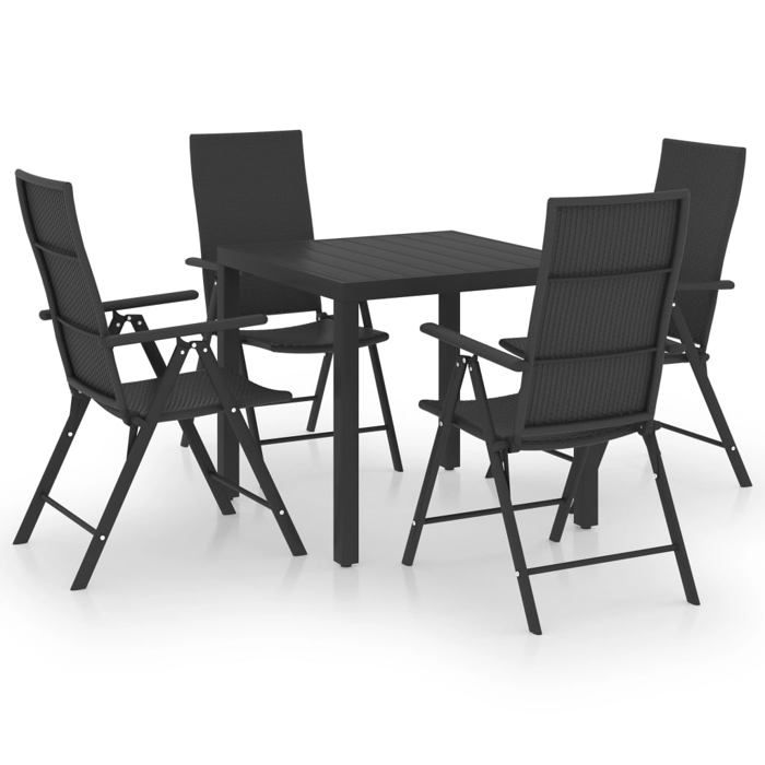 VidaXL Ensemble de Salle à Manger de Jardin 5 pcs Mobilier à Dîner de Patio Meubles de Repas de Terrasse Salon de Jardin Extérieur
