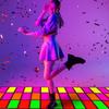 Mixweer 1 Pcs 118 x 39 Inch Disposable Neon Dance Floor 80s 90s Party Decorations DIY Plastic Dance Floor Neon Carpet Runner for Outdoor Birthday