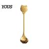Cute Cat Paw Spoon Coffee Spoon, Stainless Steel Claw Teaspoon, Embossed Design Multi-Color Electroplated Stirring for Ice Cream Yogurt