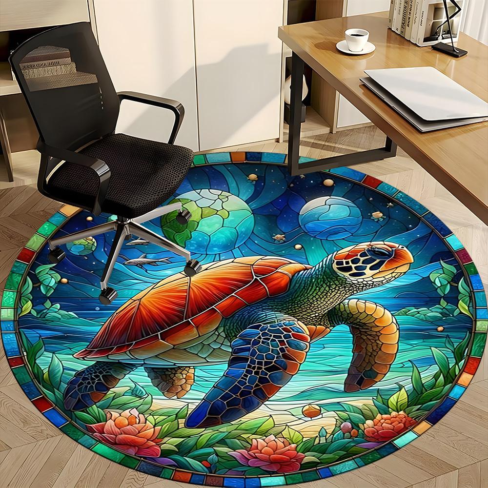1pc Ocean, Turtle Chair Carpet for Office - Durable, Ideal for Chair Mats, Stylish & Functional Decorative Rug yy260130039