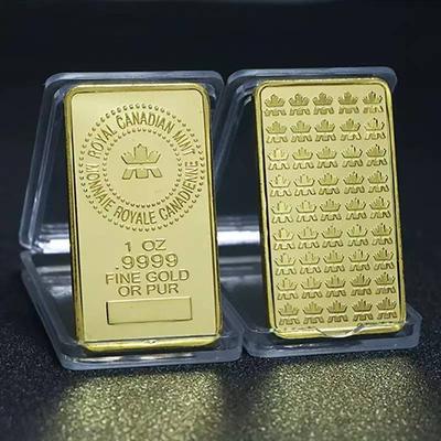 Canadian Commemorative Medal, Swiss Gold Bar, Commemorative Square Coin, Gold-plated and Silver Plated, Commemorative Collection
