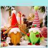 Adorable Red And White Striped Grinch And Rudolph Gnome Christmas Decoration Plush Figure