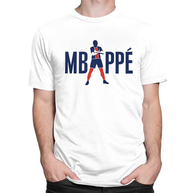 Individuelles Fußball Mbappes T-Shirt für Herren 100% Baumwolle T-Shirt Freizeit-T-Shirts Kurze Ärmel Fußball-Liebhaber T-Shirt Kleidung
