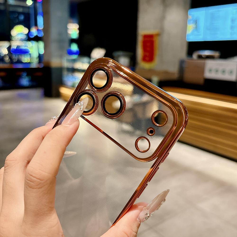 Plating Clear Phone Cases For For Iphone 17 16 1 Pro Max Camera Lens Protection Cover For For Iphone 14 13 Pro Max 17Pro Case
