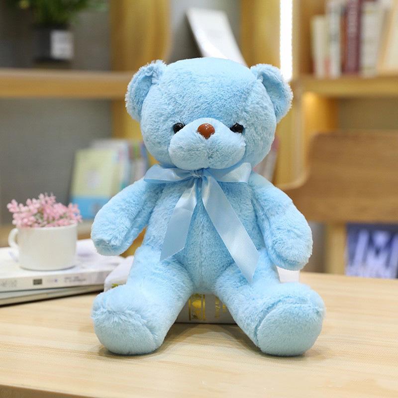 Ten-Color Bear Wedding Plush Toy with Ribbon and Bowtie