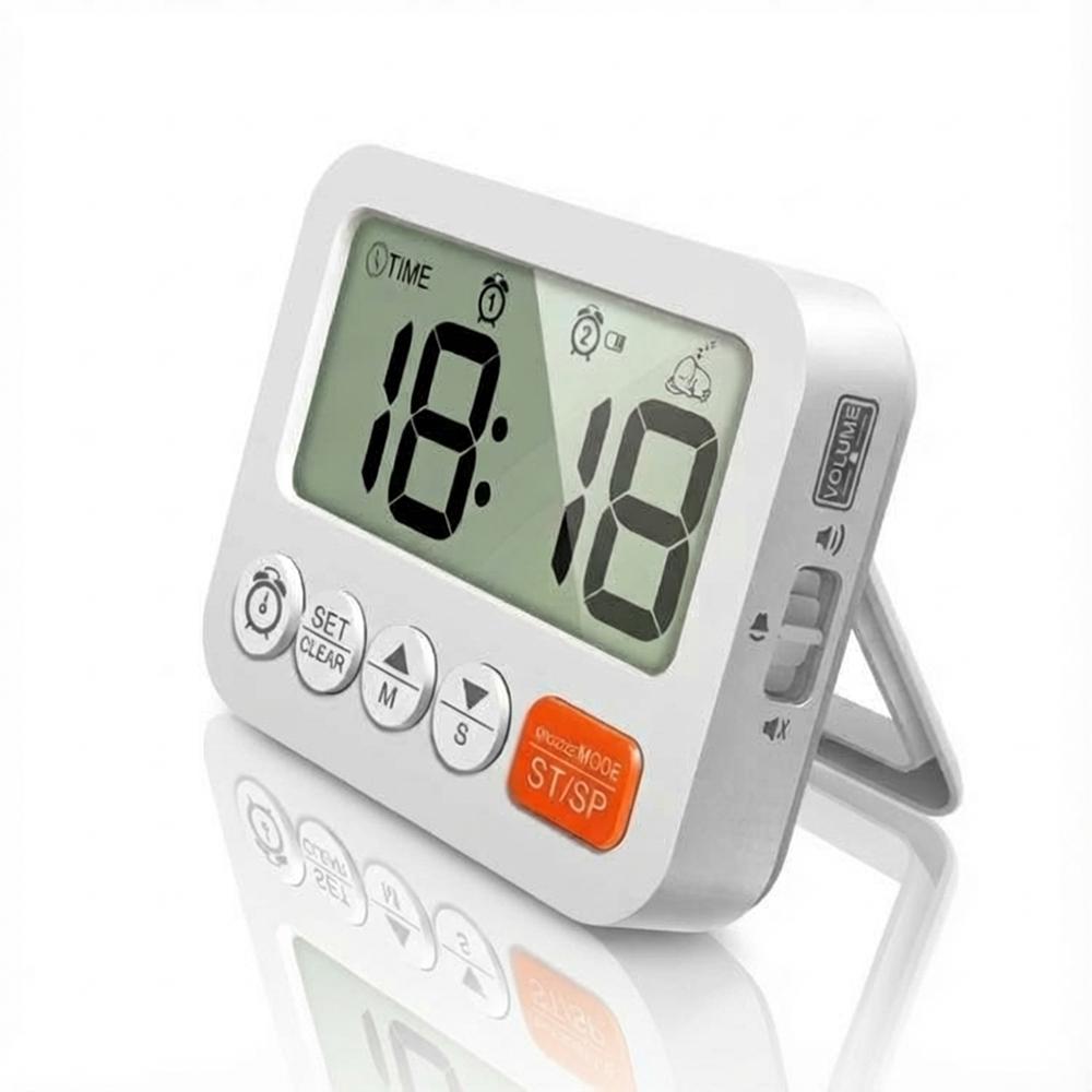 

Digital Alarm Clock Kitchen Timer Countdown/Up Desk Wall Clock Magnetic Back Battery Powered Home Decor for Bedroom Office белый