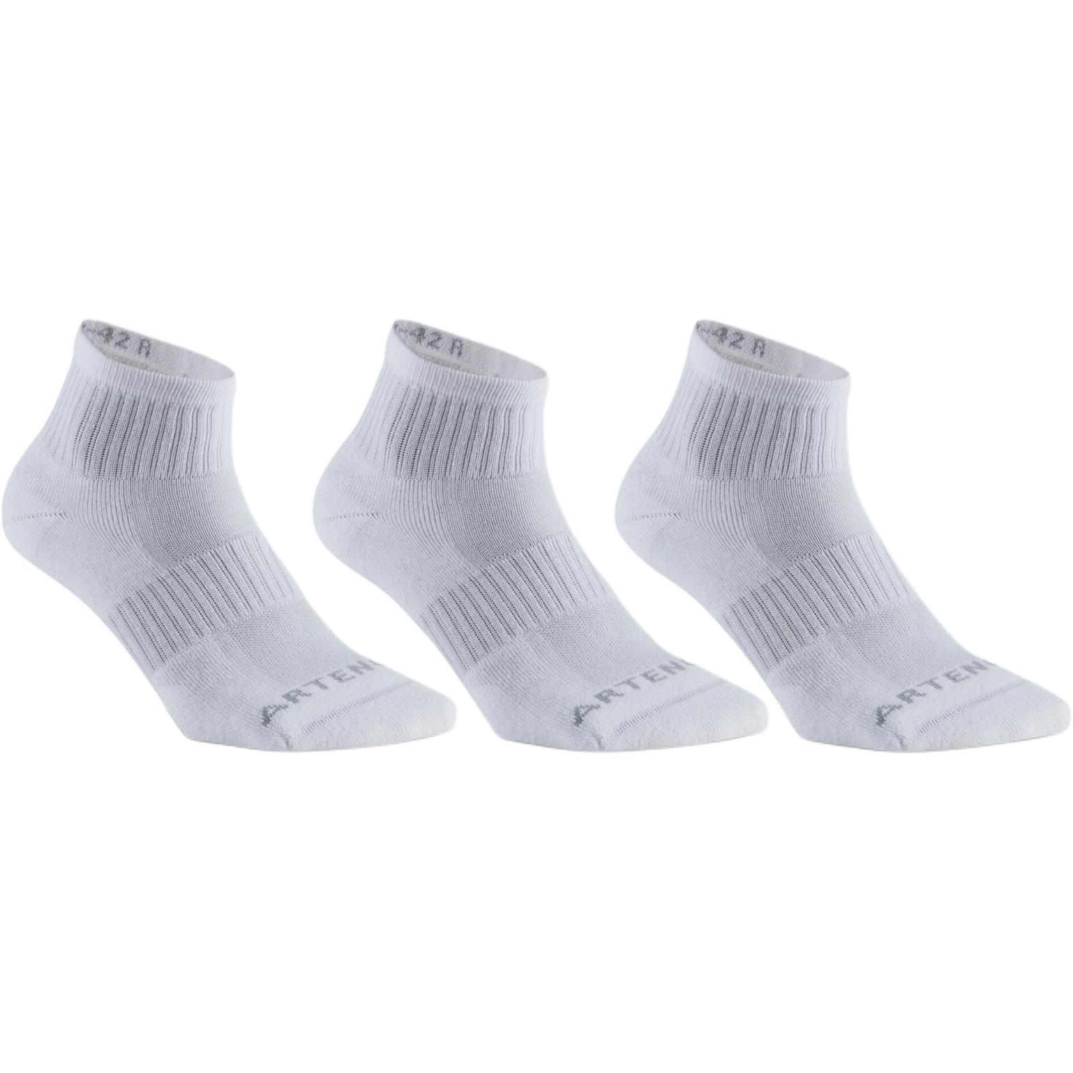 

DECATHLON Breathable, Soft and Comfortable Tennis Socks Unisex Triple Pack White 43-46