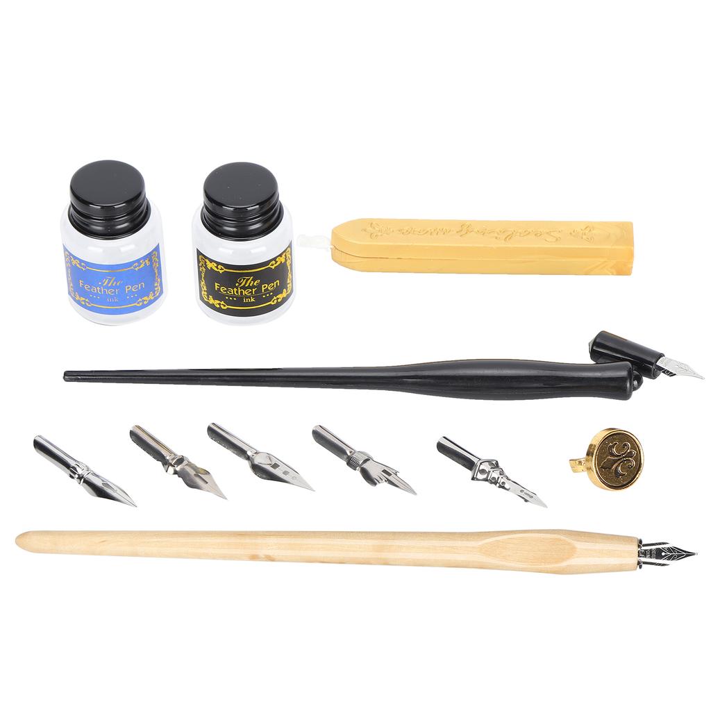 Wood Handle Students Calligraphy Pen Ink Writing Pen Nibs Calligraphy Tool Set for Beginners3#