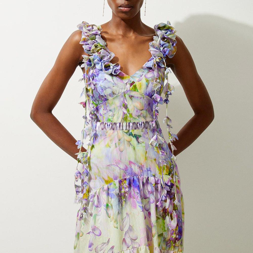 2024 Europejski i Amerykański Jednoczęściowy Kostium Kąpielowy ze Sznurowaniem z Aplikacją w Stylu Wróżki