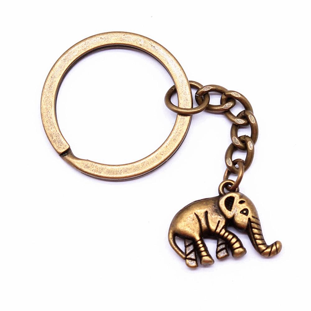 Pendants Elephant Charm Keychain Animal Theme Key Ring 28mm