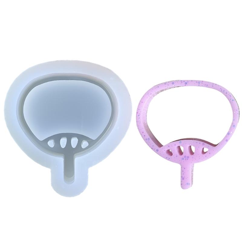 Cute Fan Shaped Shaker Silicone Moulds Resin Shaker Molds Resin Casting Mould Silicone Material for DIY Pendant Crafts