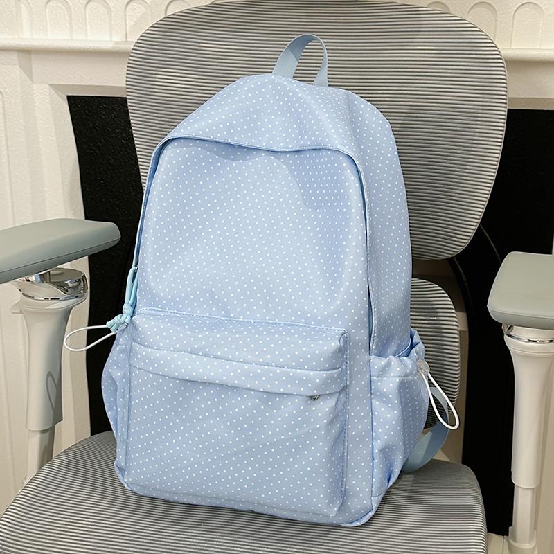 Dot Print Backpack Middle School Student Class Schoolbag Travel Computer Backpack