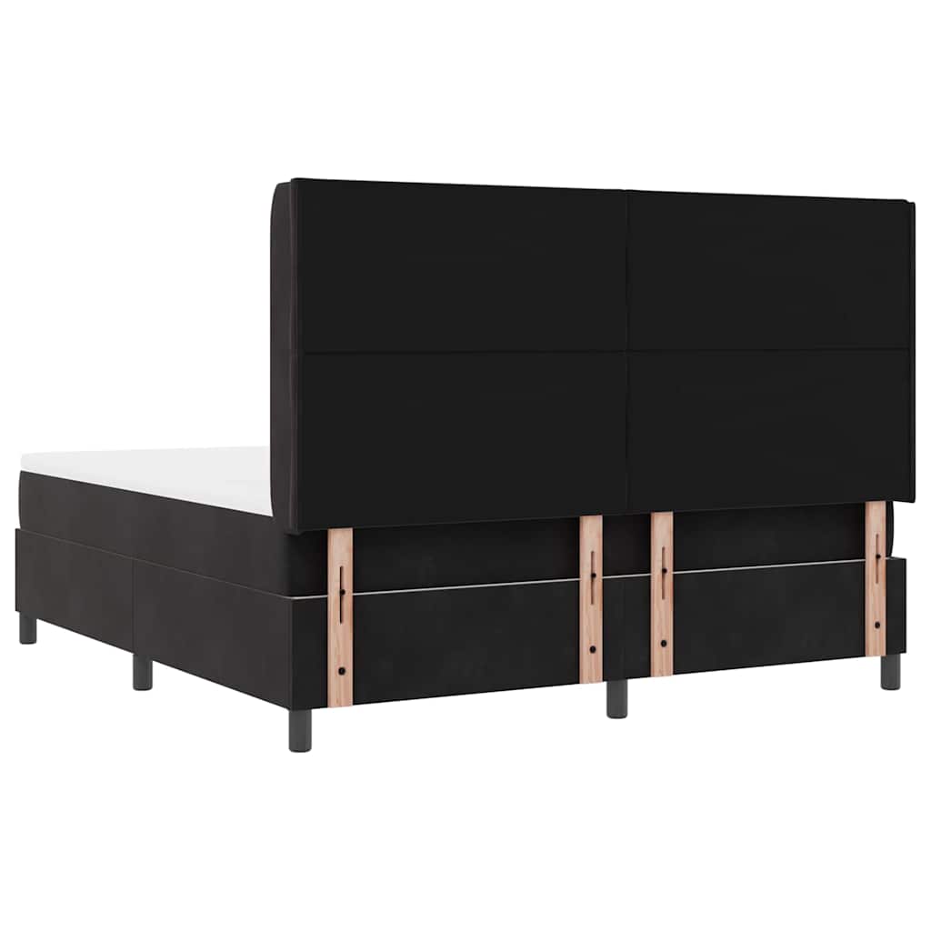 Box Spring Bed with Headboard Black 180 x 200 cm Velvet