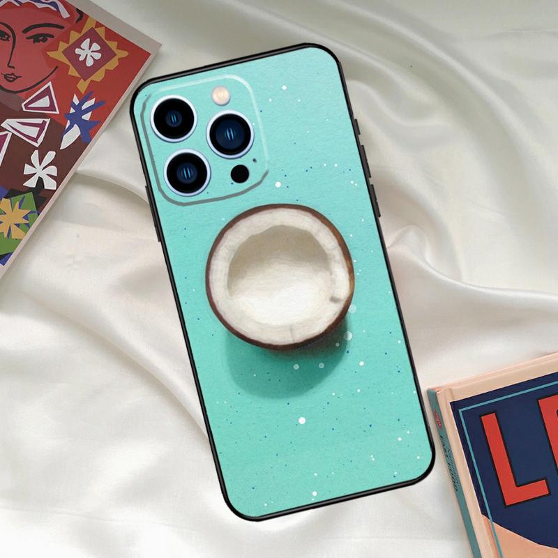 Summer Fruit Coconut Phone Case For iPhone 15 14 12 11 13 16 17 Pro Max 15 16 Plus 13 Mini 16e 17 Air Funda Cover