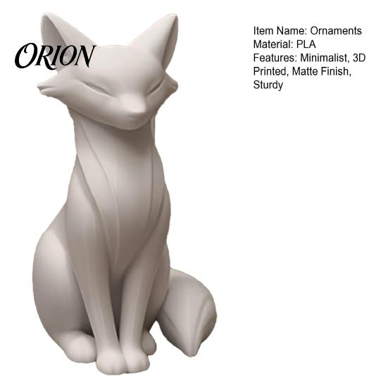 Contemporary Living Room Decor 3D Printed Minimalist Fox Sculpture, Elegant Figurine, Matte Modern Small Statues for Entryway Desktop Ornament Study,