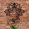Yoga Meditation Lotus Metal Wall Art for Living Room Bedroom Balcony