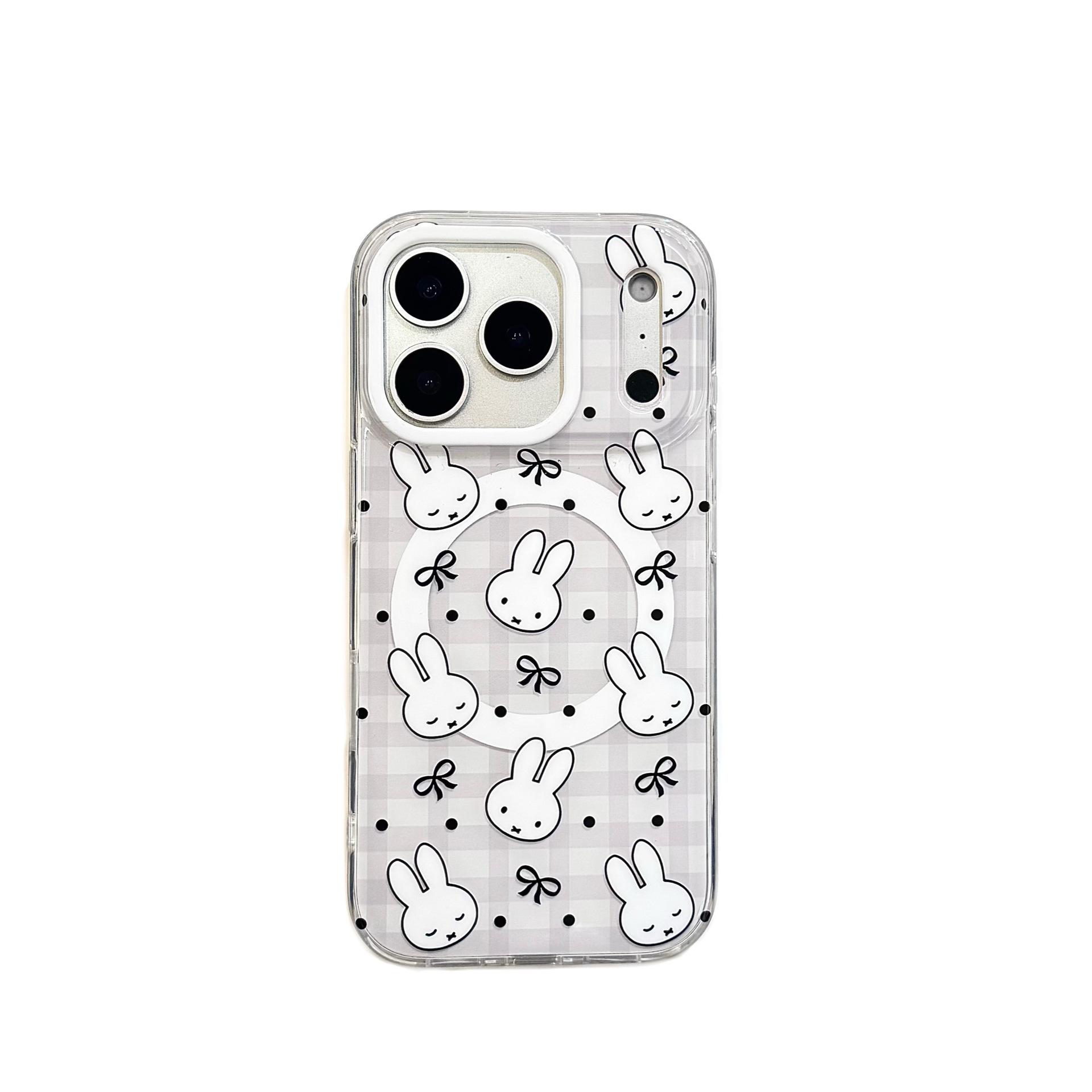 

Trendy Miffy Magnetic Anti-Drop Phone Case for iPhone 17/16 Pro Max - Grey/White iPhone 17 Pro