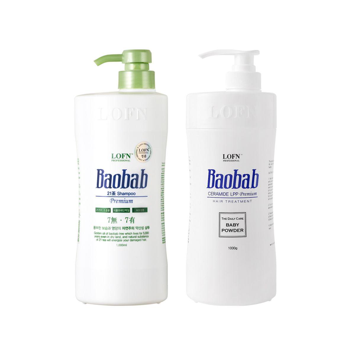 Ropn Baobab Baby Powder Treatment 1000ml + Ropn Baobab Dry Hair Shampoo 1000ml