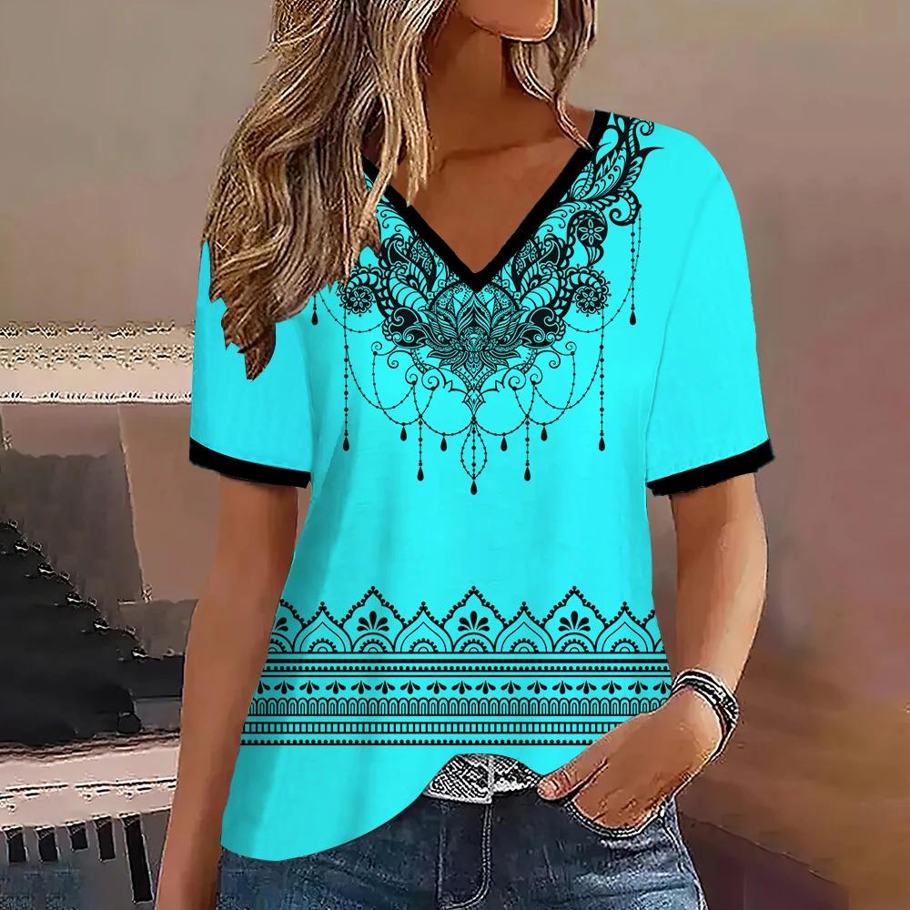 

Базовая футболка с V-образным вырезом и короткими рукавами для уличного стиля, летняя одежда больших размеров, женская футболка XS