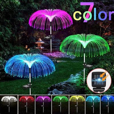 Lámpara solar para jardín con forma de medusa que cambia de color para exteriores, luz solar para caminos, terrazas, césped y patios