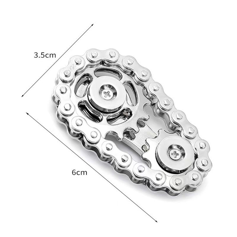 Metal Chain Sprockets Flywheel Fingertip Gyro Fidget Spinner Toys Anti Stress Diy Replace Bicycle Chain Spiner Fidget Toys Kids