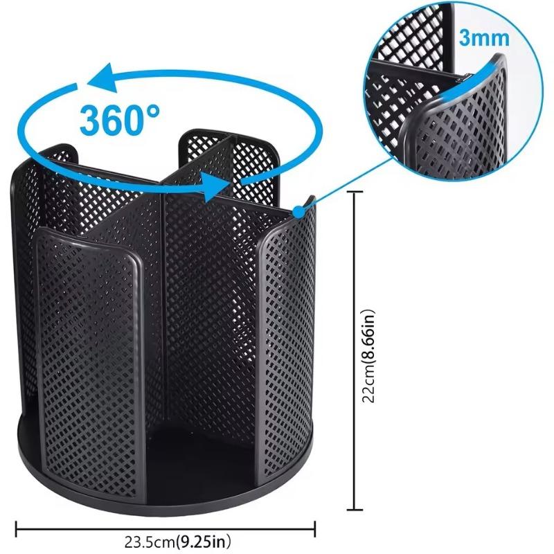 Rotatable Plastic Cup Storage Organizer 360°Dispenser 4 Compartment Cups and Lids Holder Detachable Desktop Coffee Cup Dispenser
