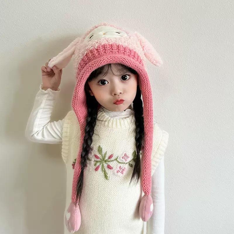 Winter Baby Hat Warm Boys and Girls Bald Hat Cute Super Cute Cartoon Children's Plush Ear Hat