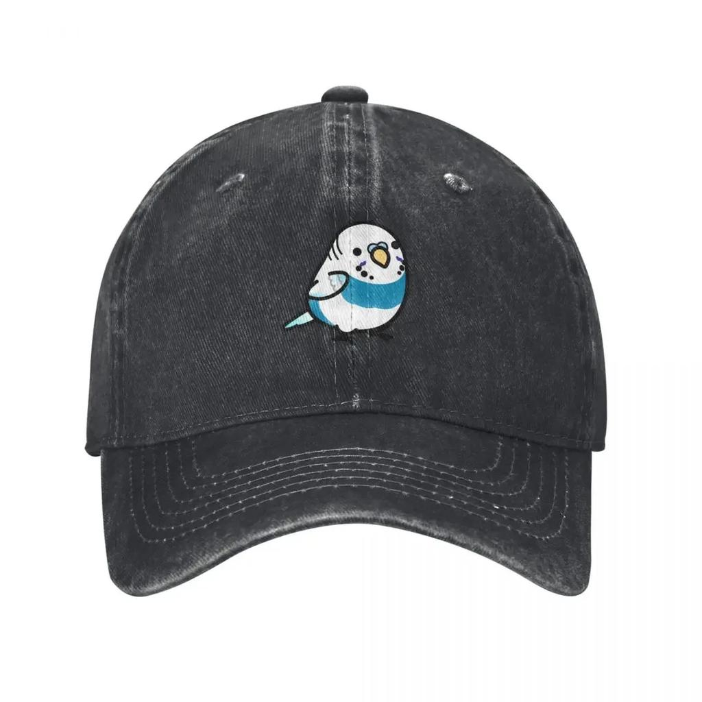 CUSTOM Mr Blue the Chubby Budgie Baseball Cap Foam Party Hat Thermal Visor Men's Luxury Women's