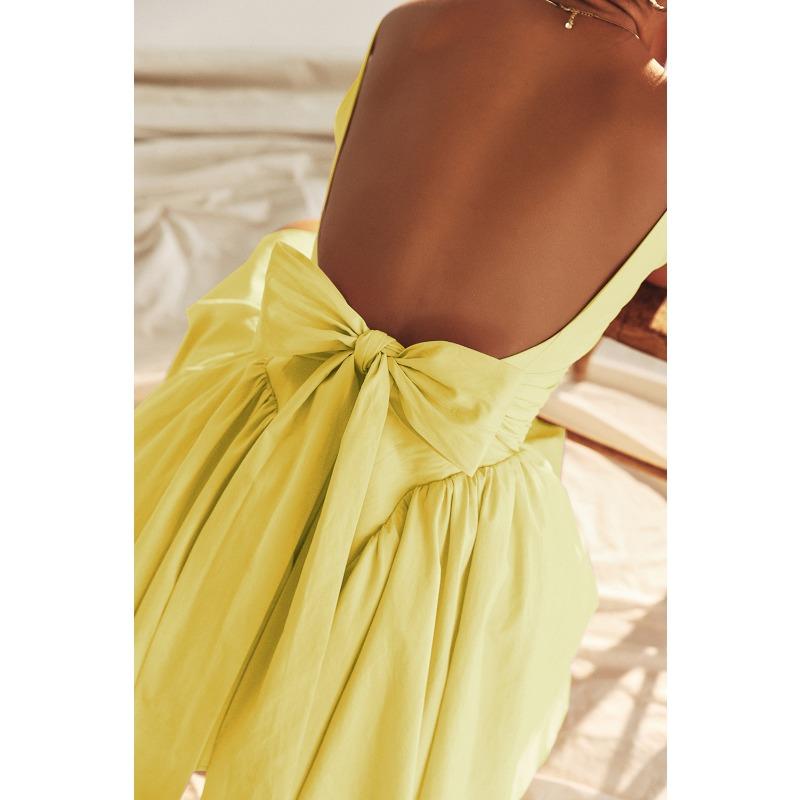 Damen Träger einfarbig Schleife abnehmbares Trägerkleid für Damen