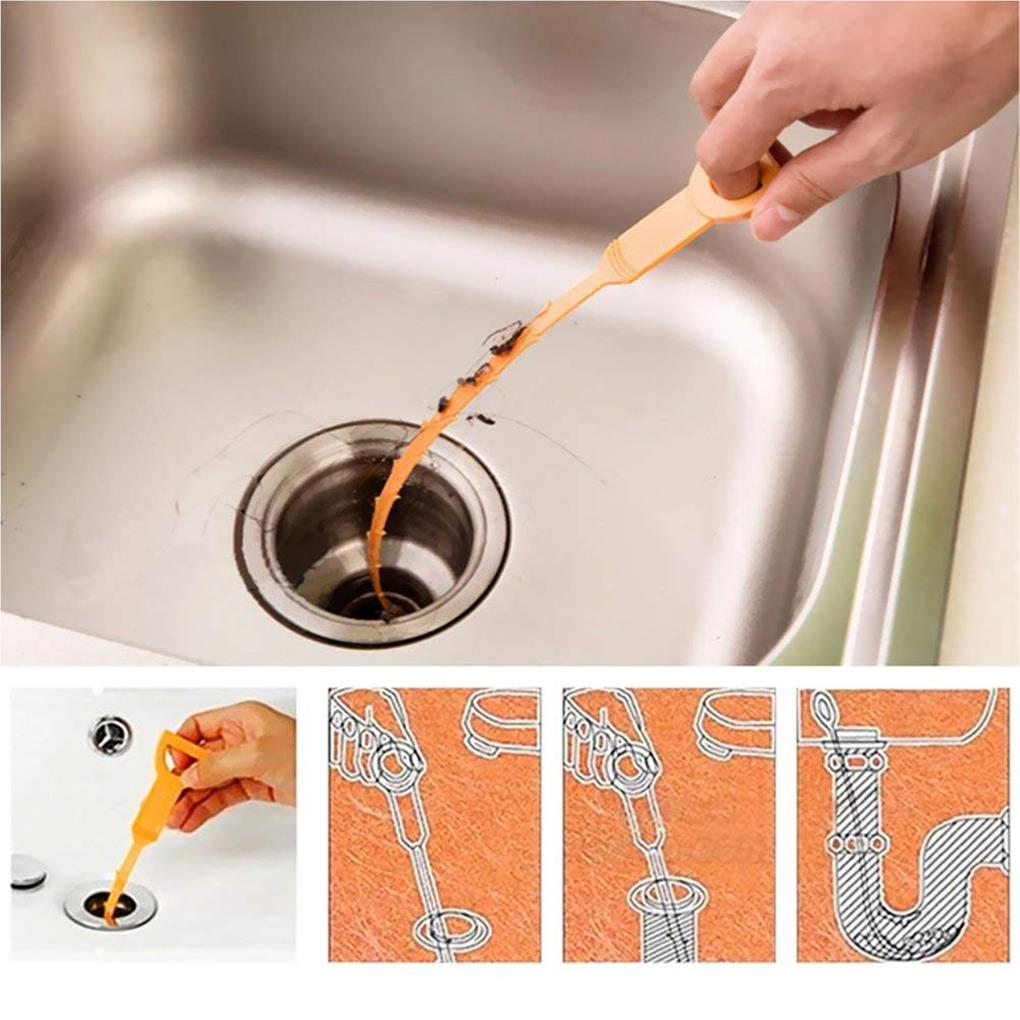Hair Sewer Cleaning Hook Long Convenient Handle Design Dredge Hooks Removing Tool Household Bathroom Toilet Pipeline Accessories