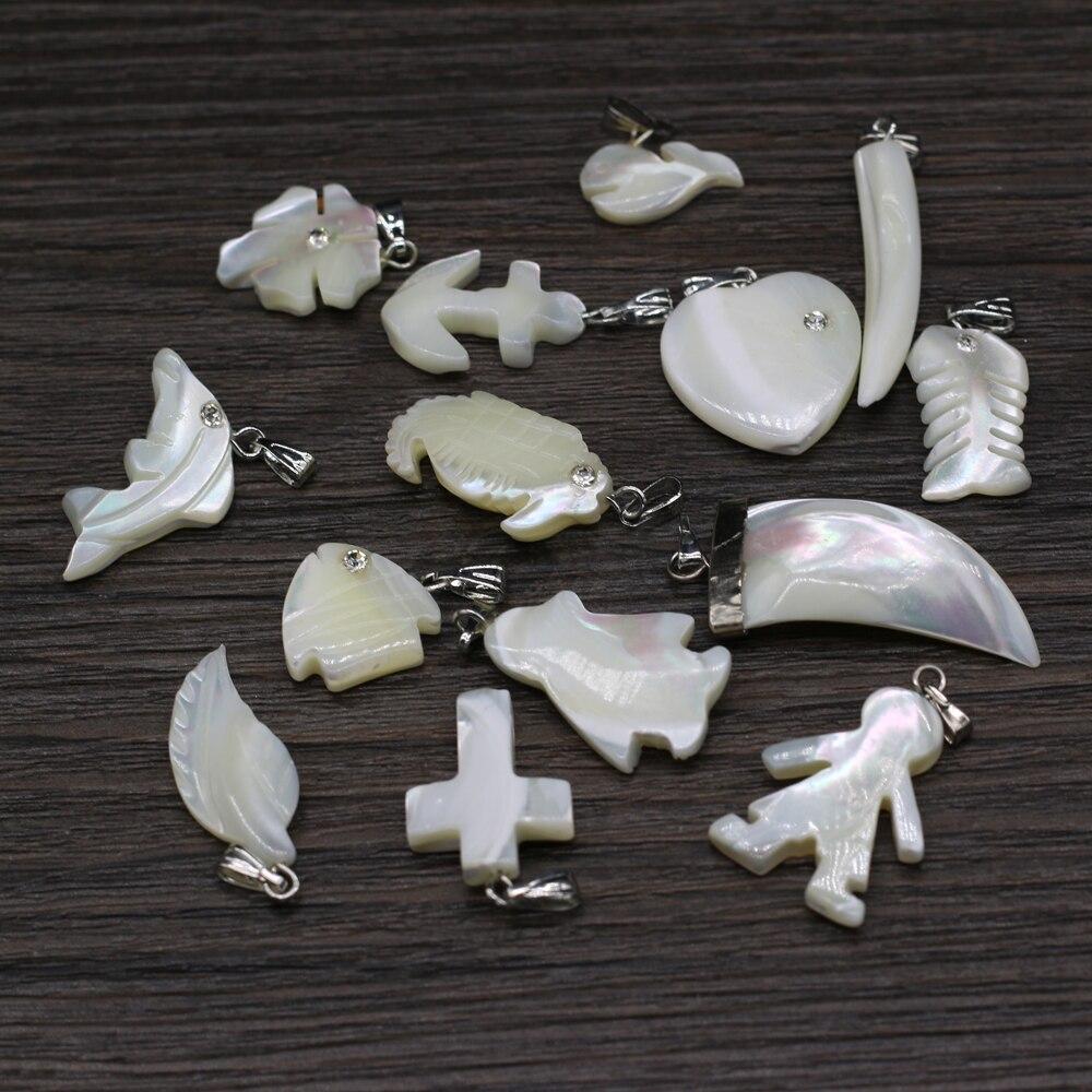 10Pcs Natural Shell Pendant Mother Of Pearl Small Charms For Jewelry Making DIY Necklace Earrings Accessory, Crafts