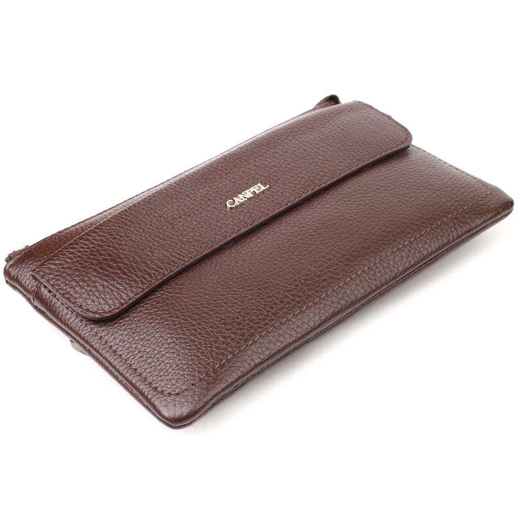 Stylish Clutch for Men Made of Genuine Leather CANPELLINI 21548 Brown