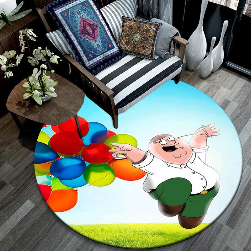 Peter Griffin Pattern Round rug,Carpet Rug for Living Room Bedroom Playroom ,Non-slip Floor Mat,Holiday Gifts and Birthday Gifts.