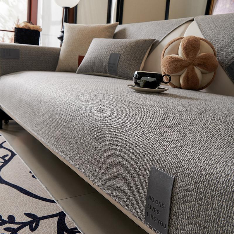 

Medieval Style Imitation Hemp Sofa Cushion Non-slip Couch Cushion Seasons Universal Sofa Mat Simple Sofa Slipcover Living Room 70x70cm 1pcs