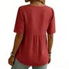 Women's Short-sleeved -color V-neck Stylish Top