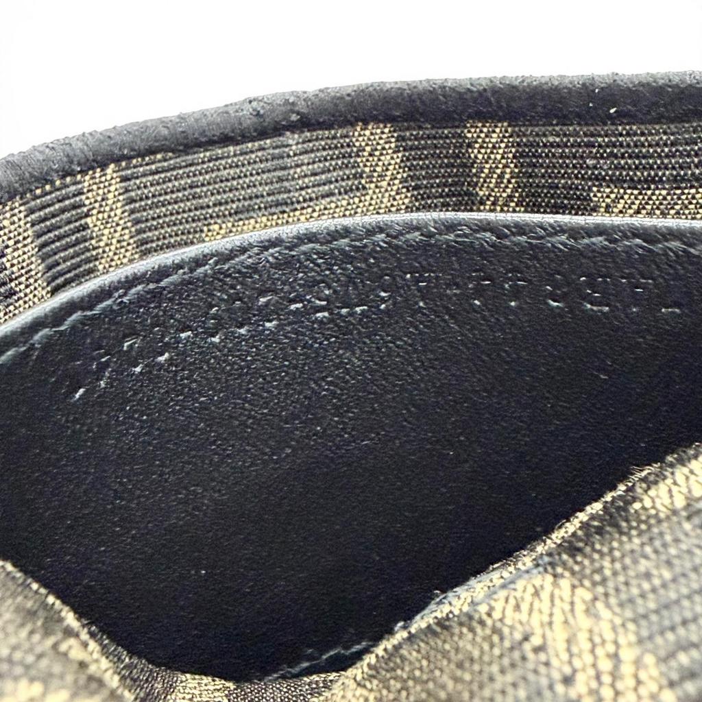 Great FENDI Nano bucket FF Logo Metal Zucca Pattern 2-Way Chain Shoulder Pouch Used