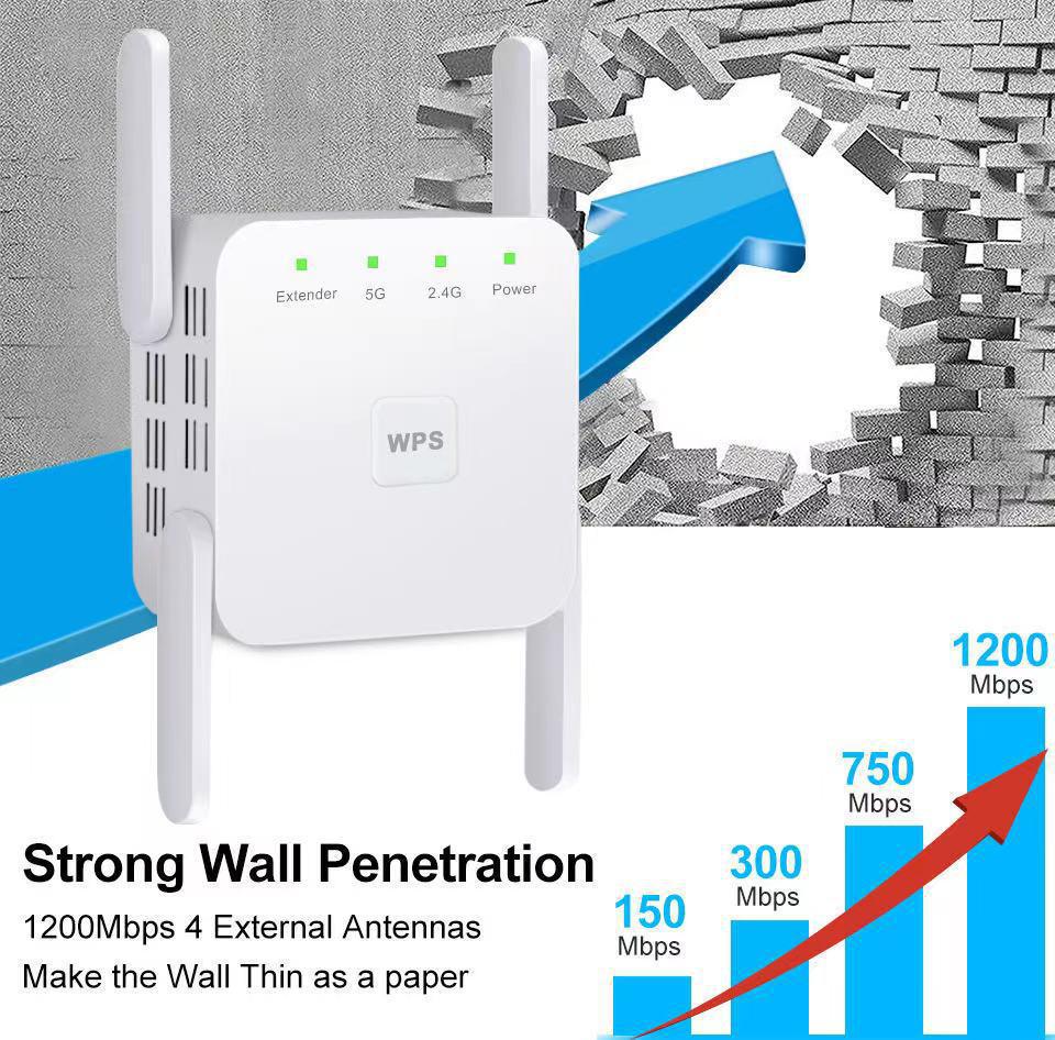Répéteur & Extendeur de Signal Wi-Fi Haute Puissance Double Bande 5G AC1200M